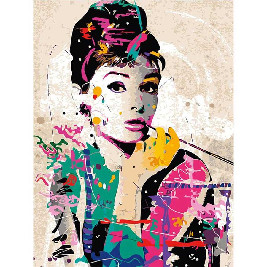 Audrey Hepburn Sayılarla Boyama Seti