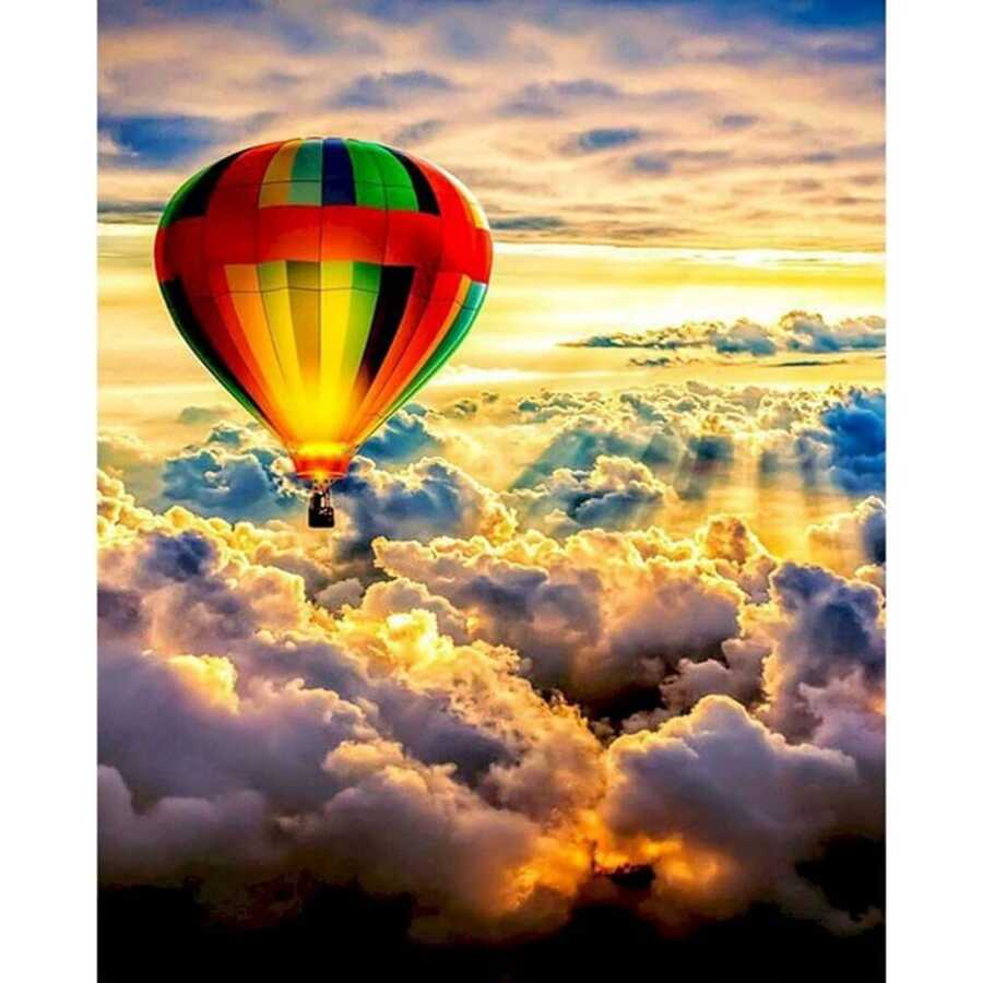 Gökyüzü Balon Sayılarla Boyama Seti