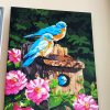 Mavi Kuşlar ve Çiçekler Sayılarla Boyama Seti