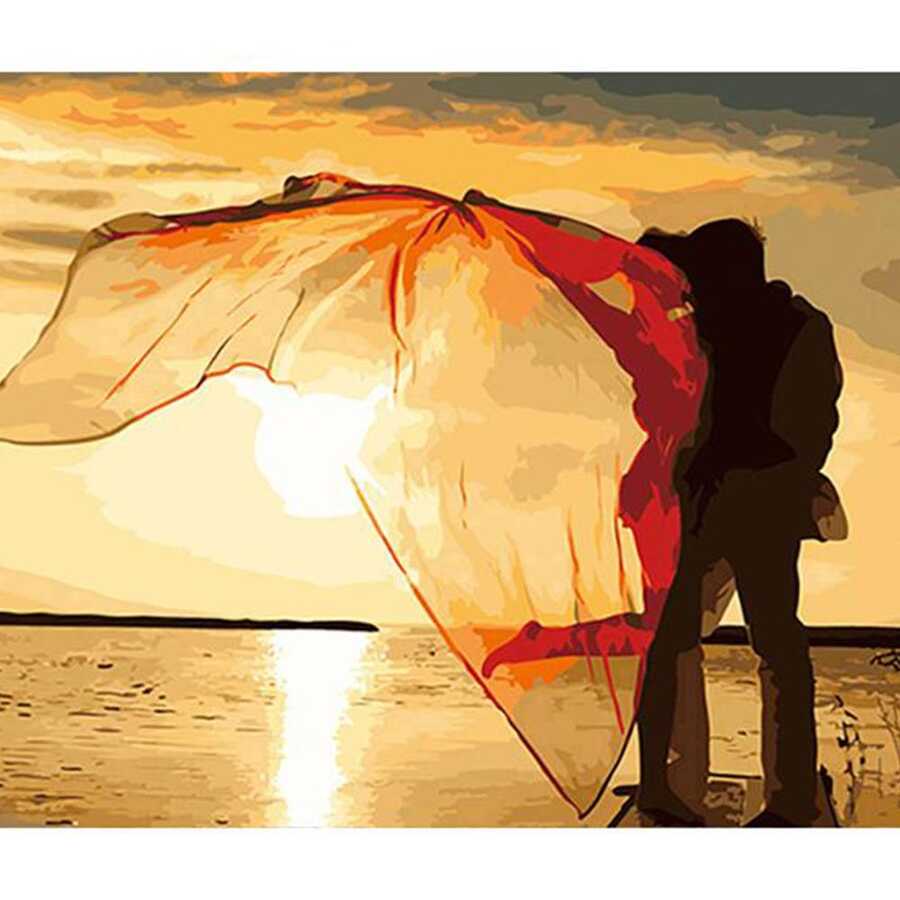 Romantik Gün Batımı Sayılarla Boyama Seti