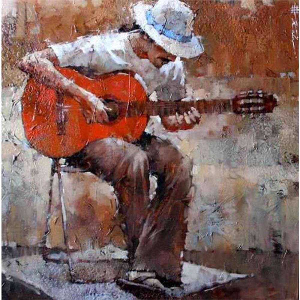 Şapkalı Gitarist Sayılarla Boyama Seti