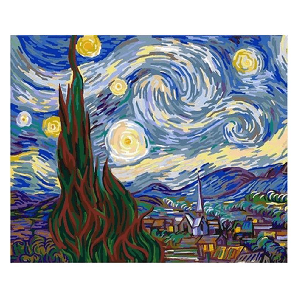 Van Gogh Yıldızlı Geceler Sayılarla Boyama Seti
