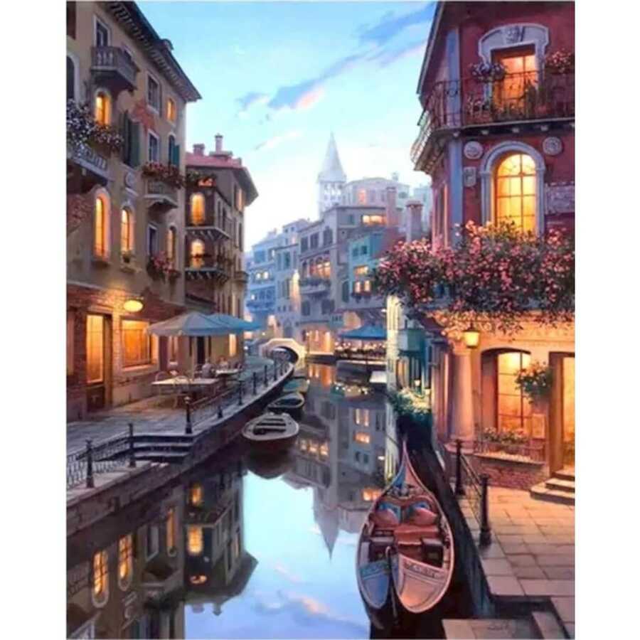 Venedik Kanal Gezisi Sayılarla Boyama Seti
