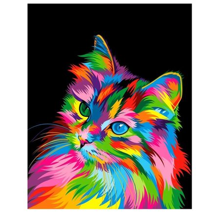 Renkli Zıpır Kedi Sayılarla Boyama Seti