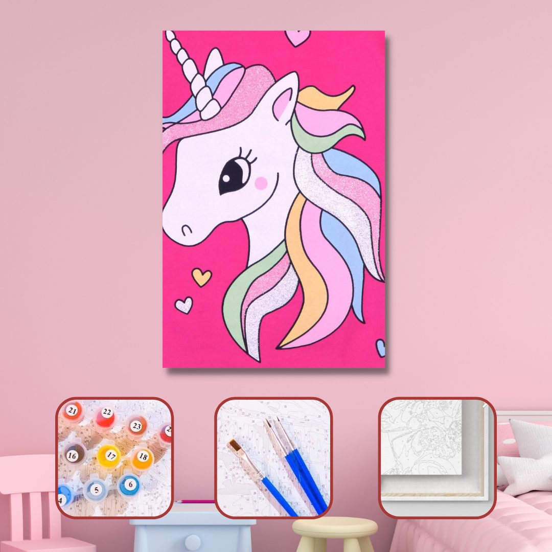 Çizgi Unicorn Sayılarla Boyama Seti