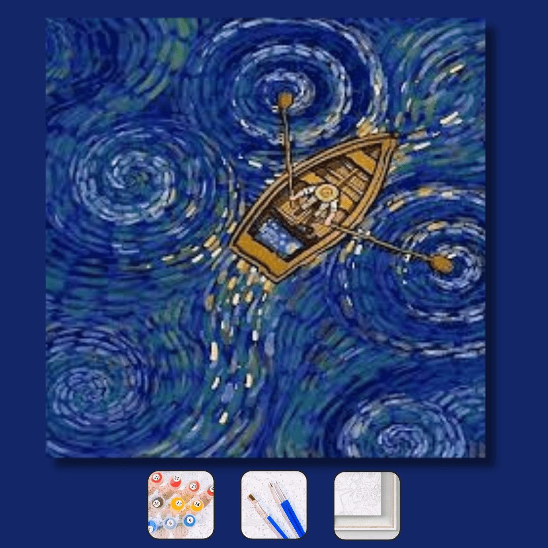 Kayıktaki Van Gogh Sayılarla Boyama Seti