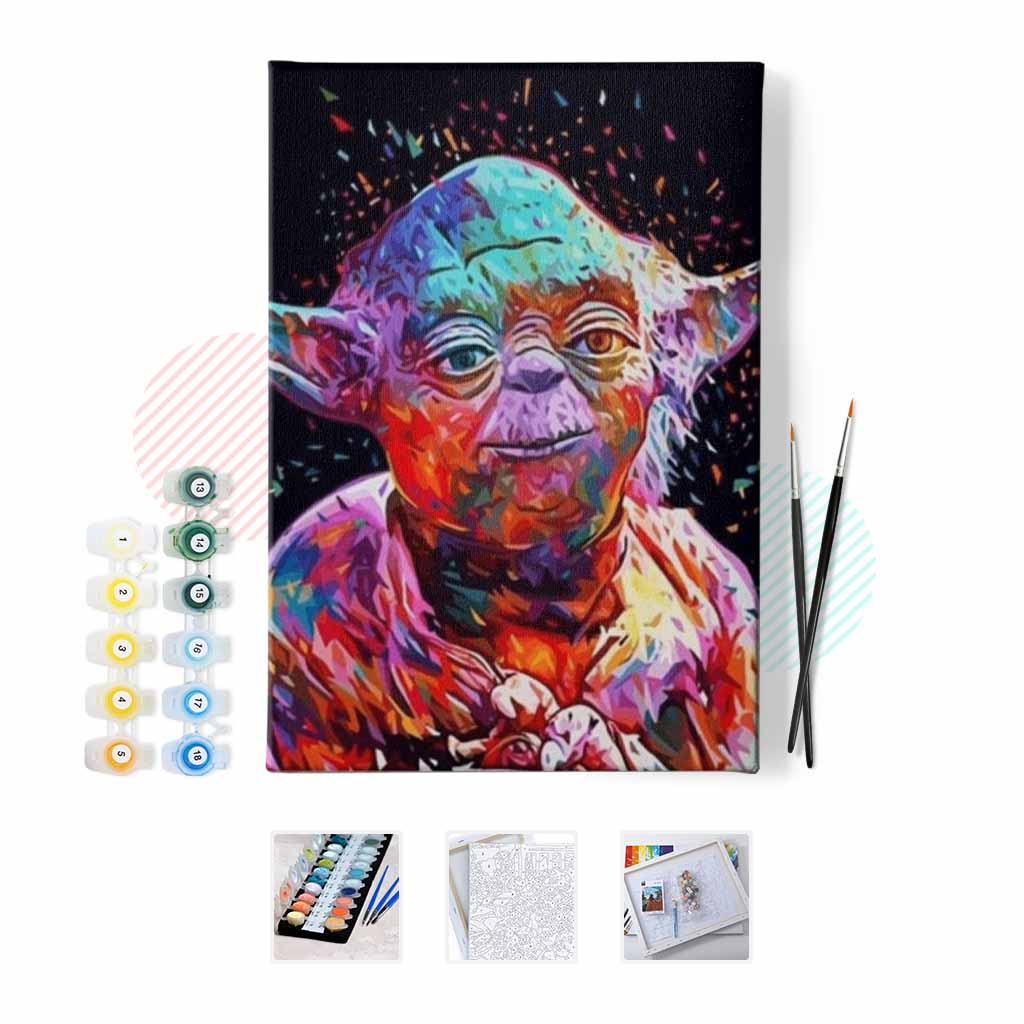 Hapy Hoby Starwars Yoda Sayılarla Boyama Seti Çerçeveli 40x50cm