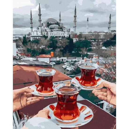 İstanbul Da Çay Keyfi Sayılarla Boyama Seti
