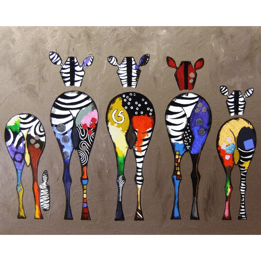 Zebra Ailesi Sayılarla Boyama Seti