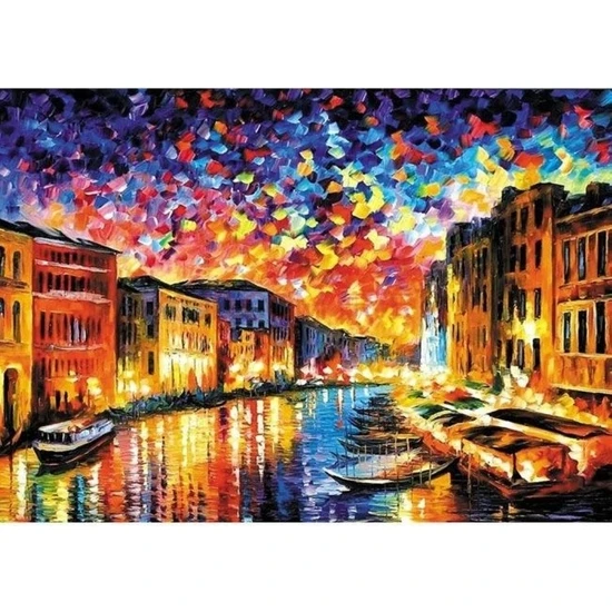 Venedik ve Gece Sayılarla Boyama Seti Çerçeveli 40x50
