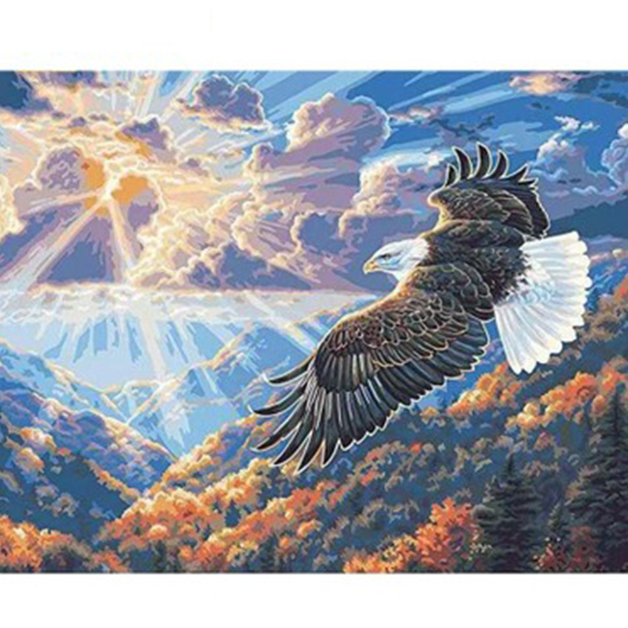 Kartal Sayılarla Boyama Seti Çerçeveli 40x50