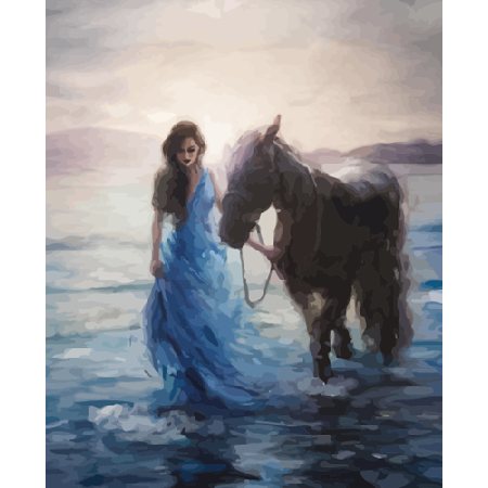 Mavi Hayaller Sayılarla Boyama Seti Çerçeveli 40x50