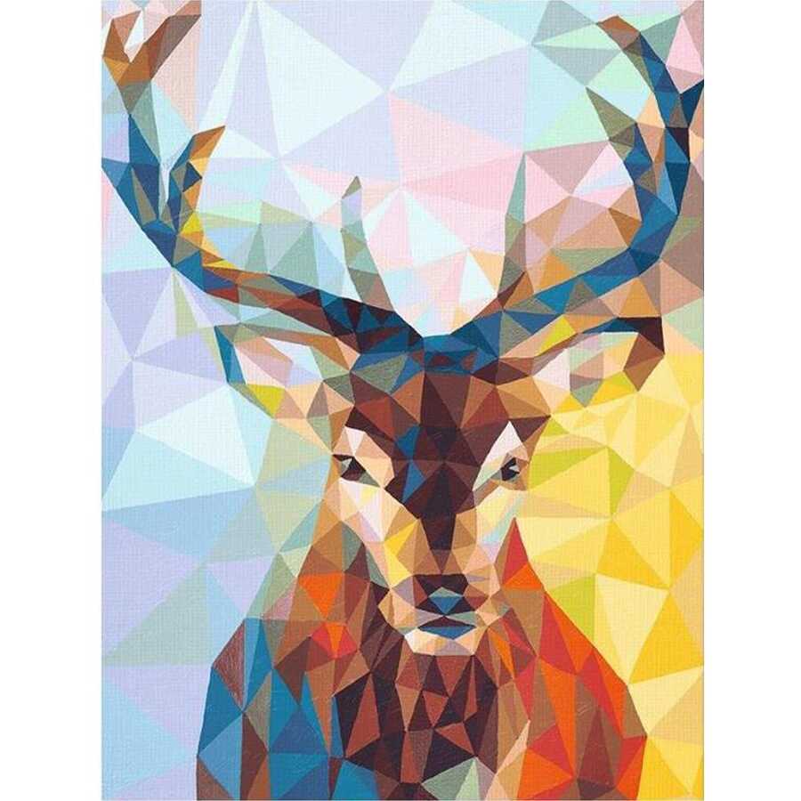 Mozaik  Geyik Sayılarla Boyama Seti Çerçeveli 40x50