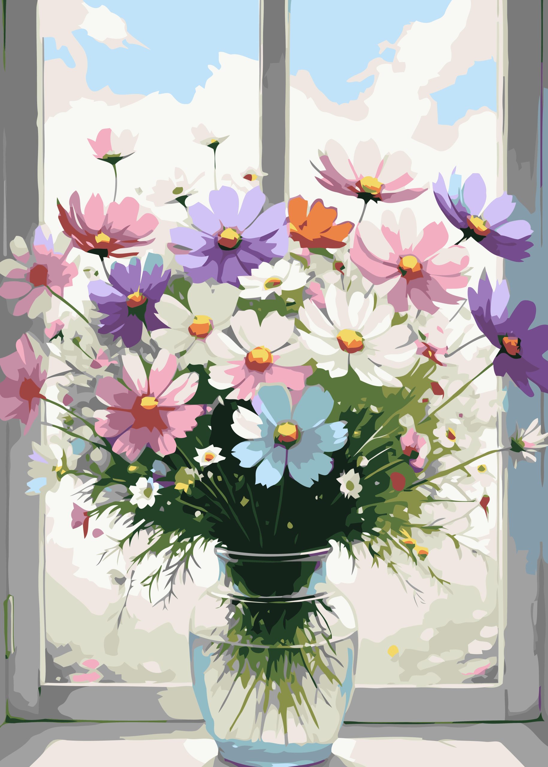 Kır Çiçekleri  Sayılarla Boyama Seti