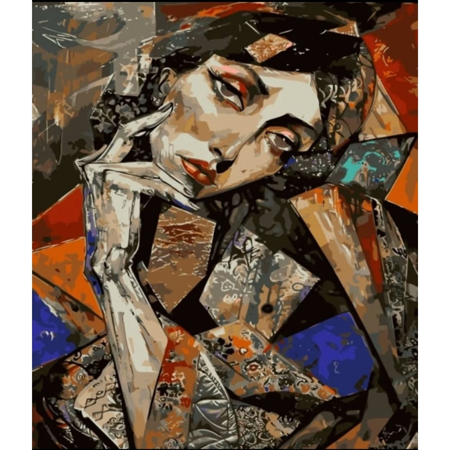 Geometri Kadın Modeli Sayılarla Boyama Seti