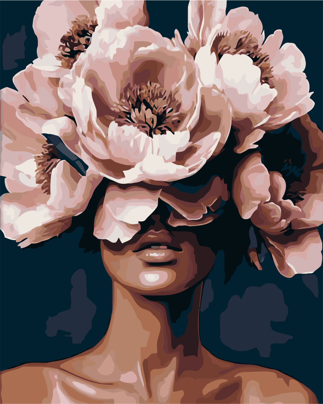 Çiçek Kadın Modeli Sayılarla Boyama Seti