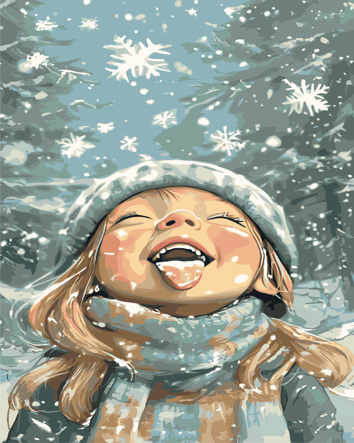 Kış Günü Sayılarla Boyama Seti