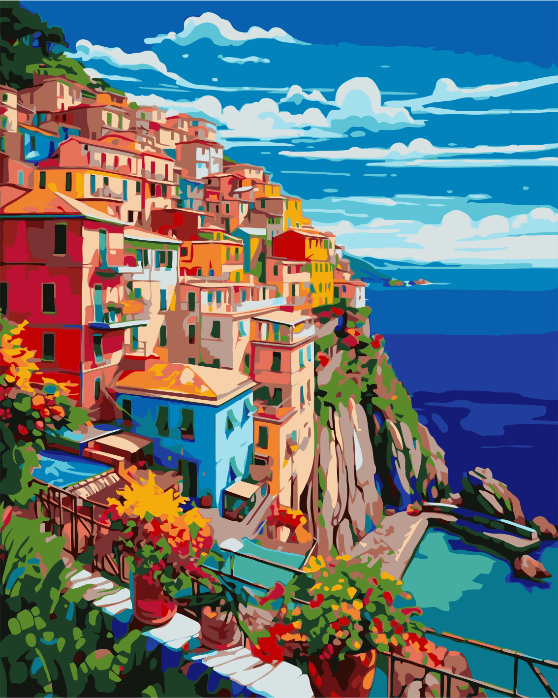 Akdeniz Kayalıkları  Sayılarla Boyama Seti