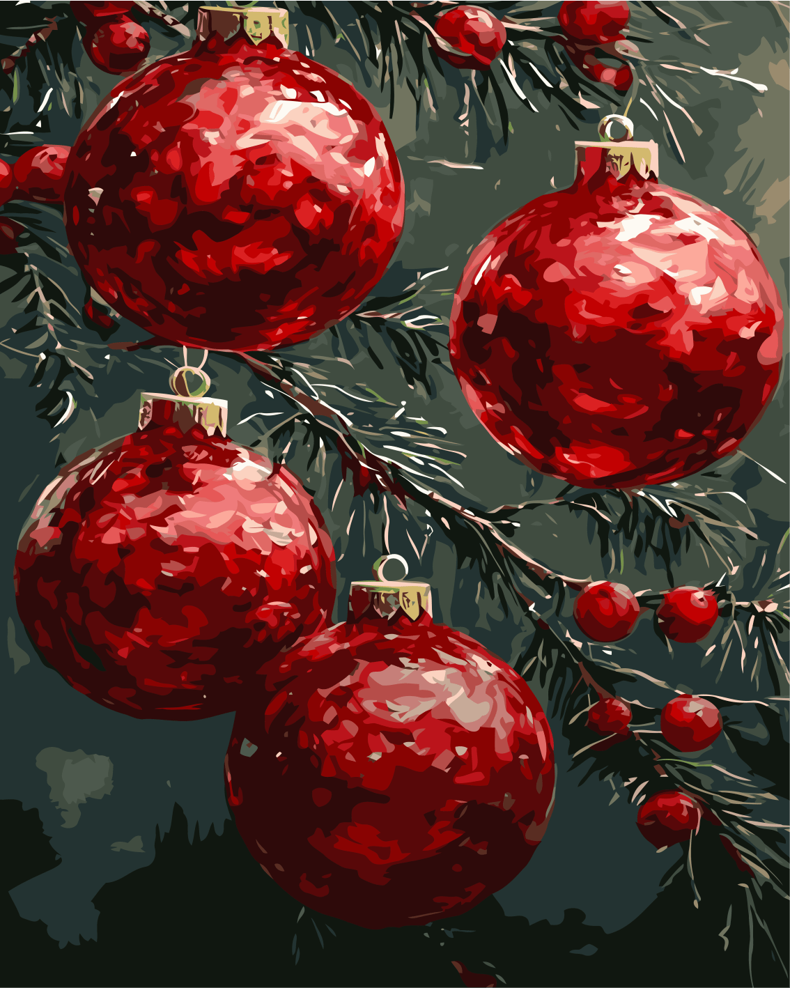 Yılbaşı Süsleri  Sayılarla Boyama Seti