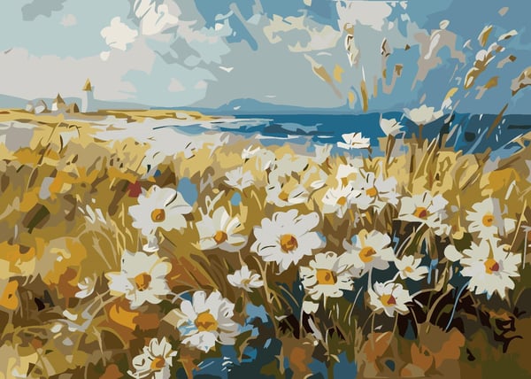 Kumsalda  Çiçekler Sayılarla Boyama Seti