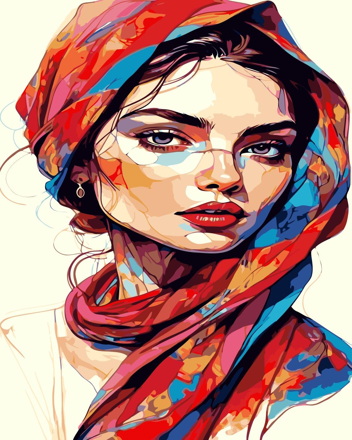 Şiirsel Kadın Sayılarla Boyama Seti