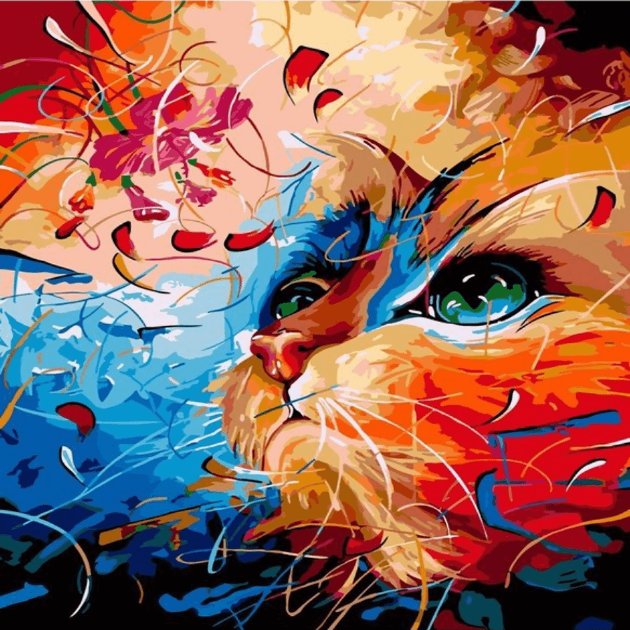 kedi portre 4 boya