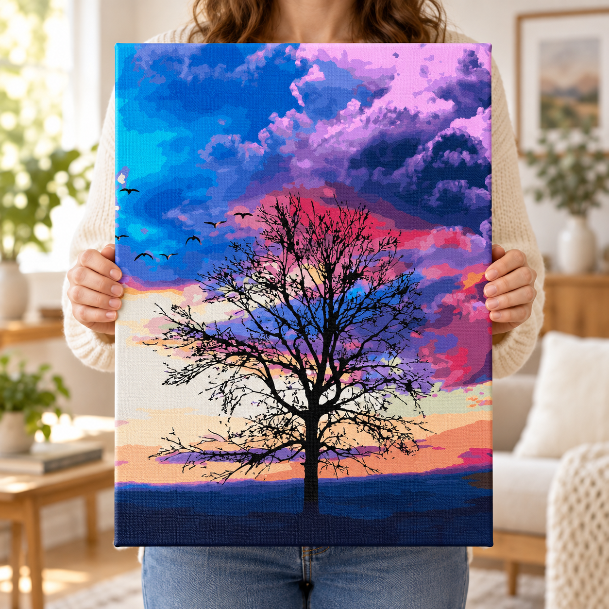 Renkli Gökyüzü Sayılarla Boyama Seti 40x50cm - Görsel 3