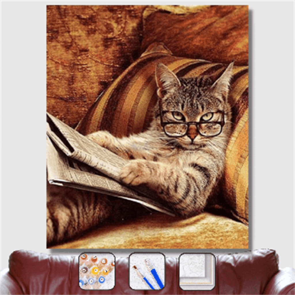 Keyfekeder Kedi Sayılarla Boyama Seti 40x50cm
