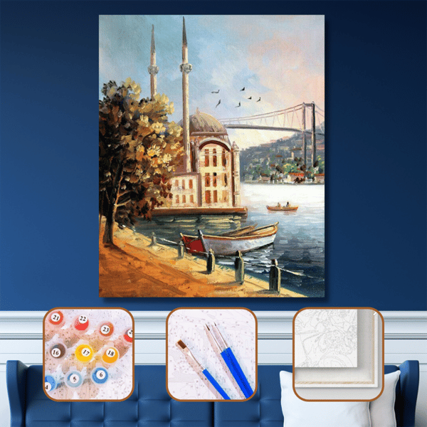 Ortaköy Cami Sayılarla Boyama Seti 40x50cm