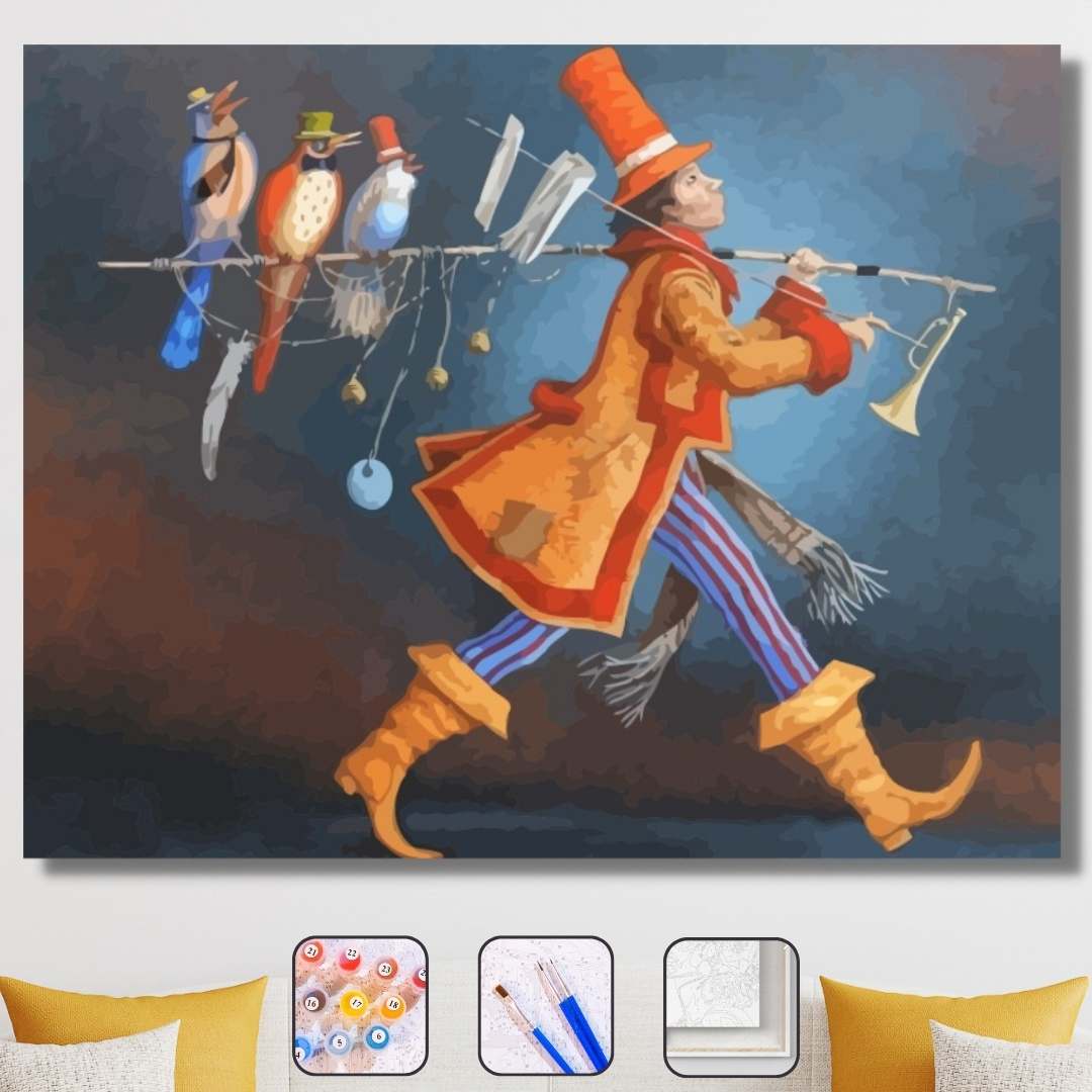 Şarkı Söyleyen Kuşlar Sayılarla Boyama Seti 40x50cm
