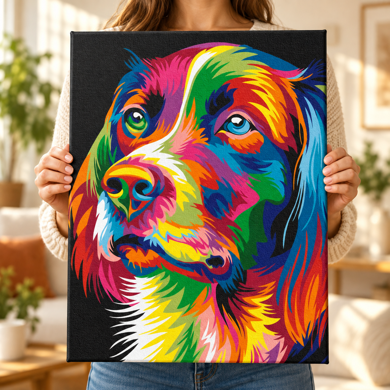 Renkli Köpek Sayılarla Boyama Seti 40x50cm - Görsel 3