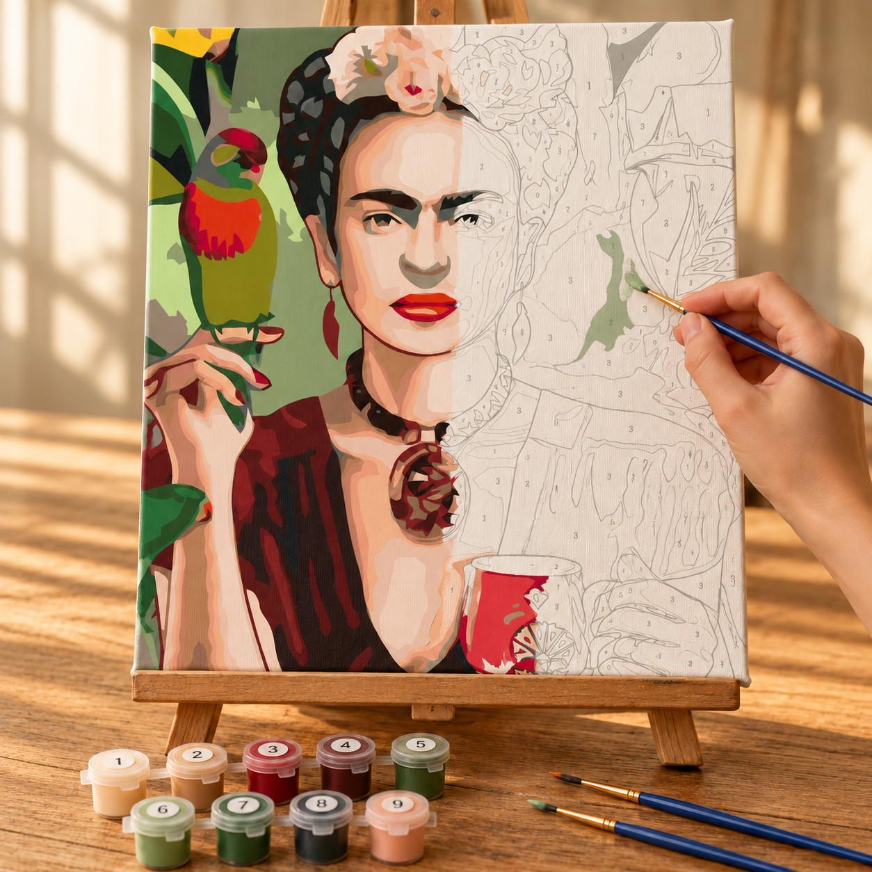 Tropik Bahçede Frida Sayılarla Boyama Seti - Görsel 2