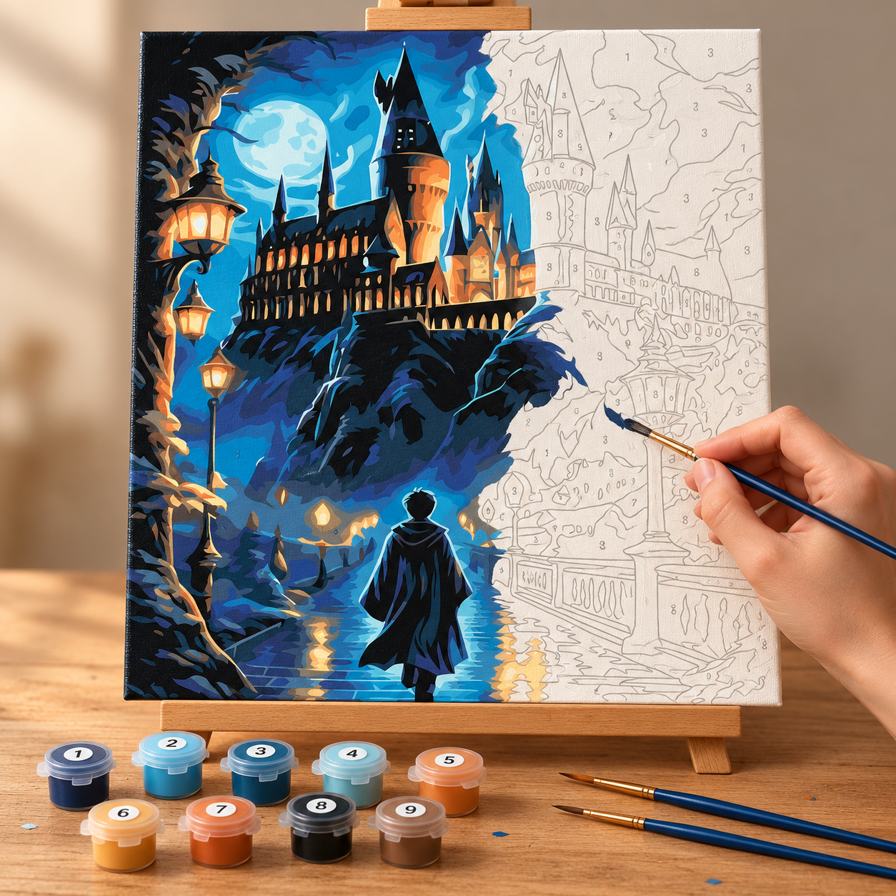 Ay Işığında Hogwarts Yolu Sayılarla Boyama Seti - Görsel 2
