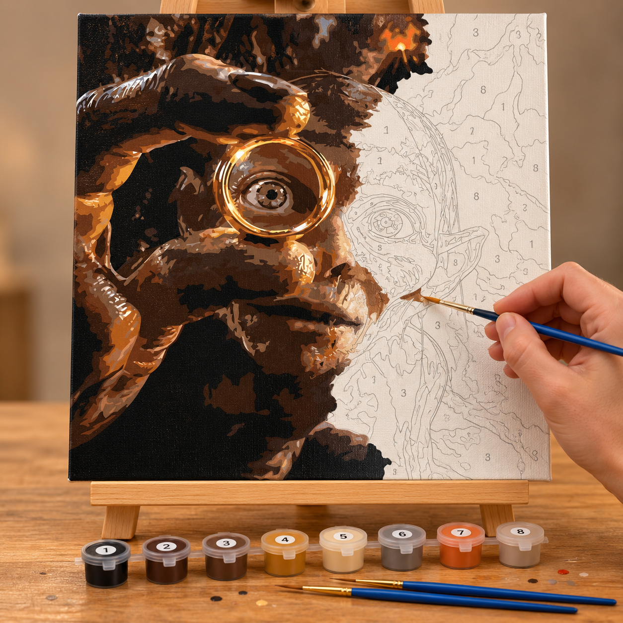 Karanlıktaki Gollum Sayılarla Boyama Seti - Görsel 2