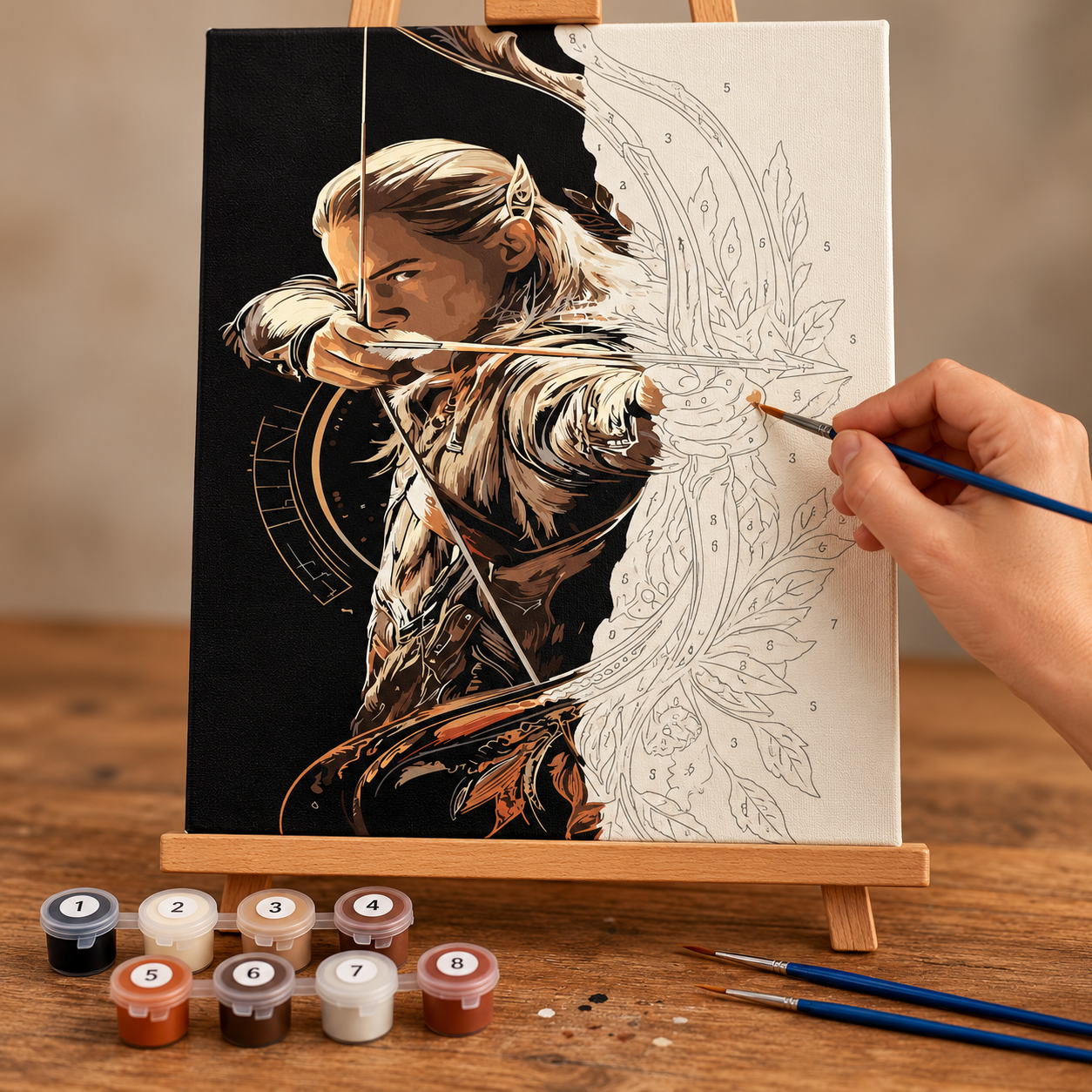 Elf Okçusu Legolas Sayılarla Boyama Seti - Görsel 2